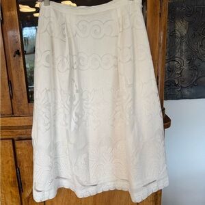 J. Crew White A-Line Lace Skirt with lining sz 10